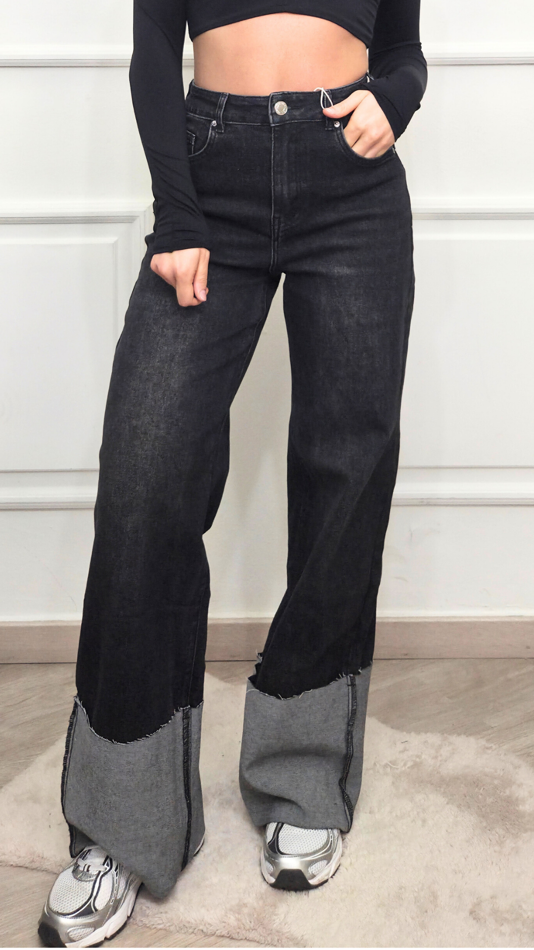 Jeans con risvolto