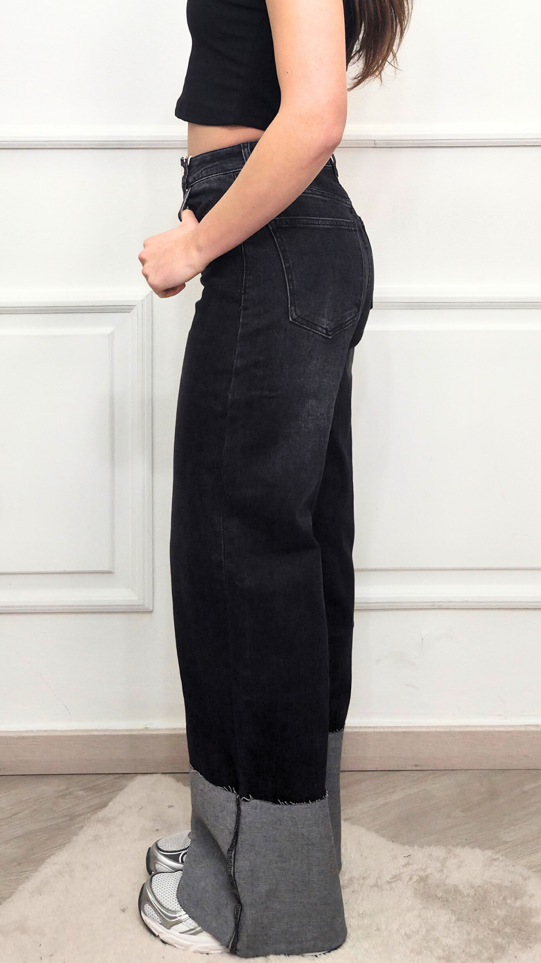 Jeans con risvolto