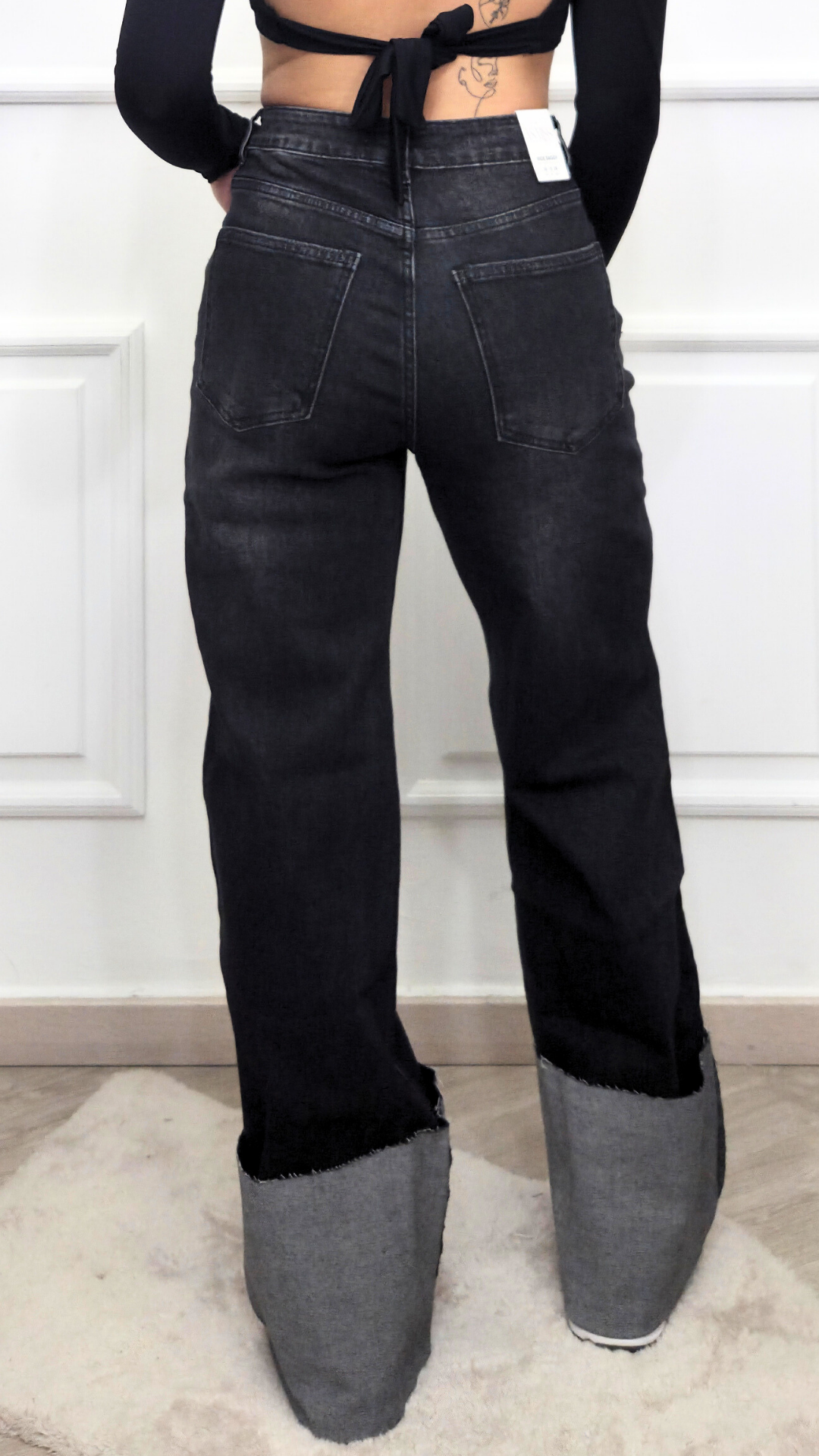 Jeans con risvolto