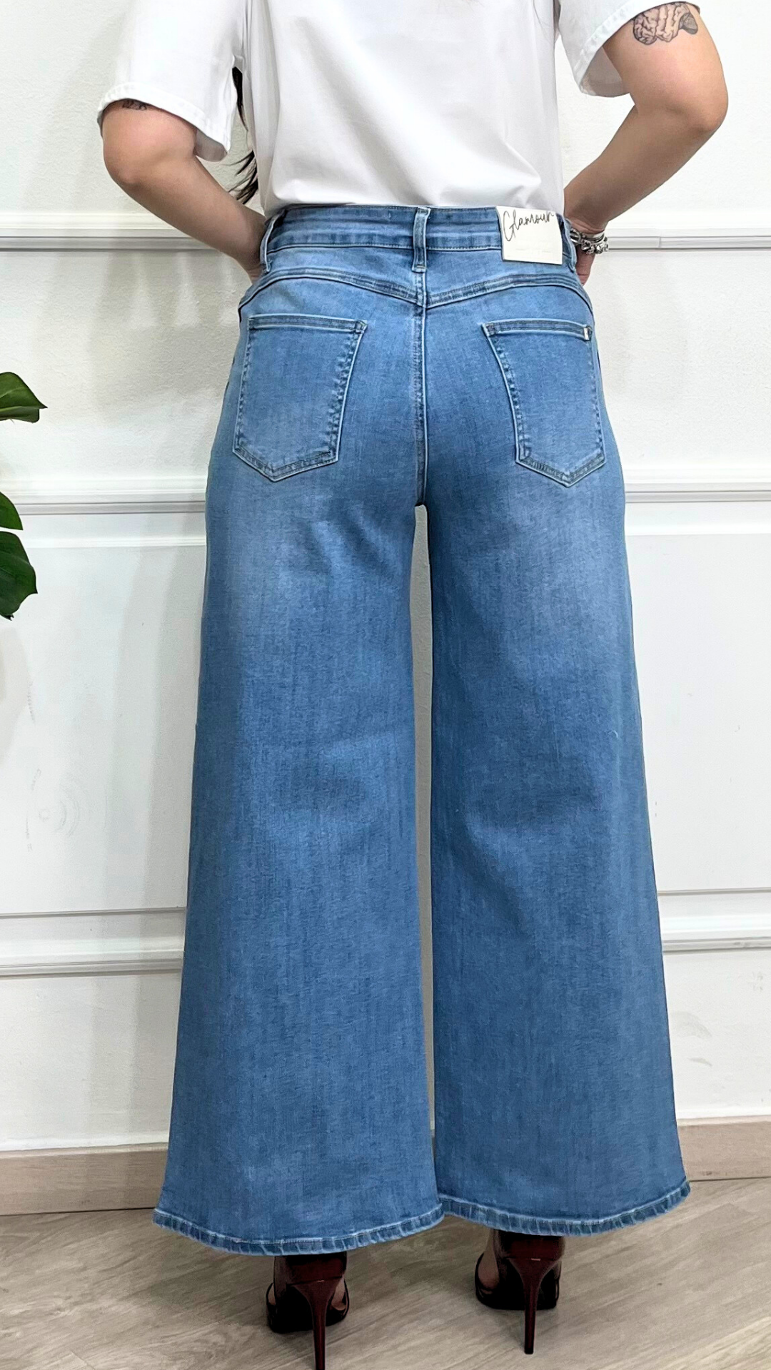 Jeans a palazzo con strass - EMANUELA COSTA