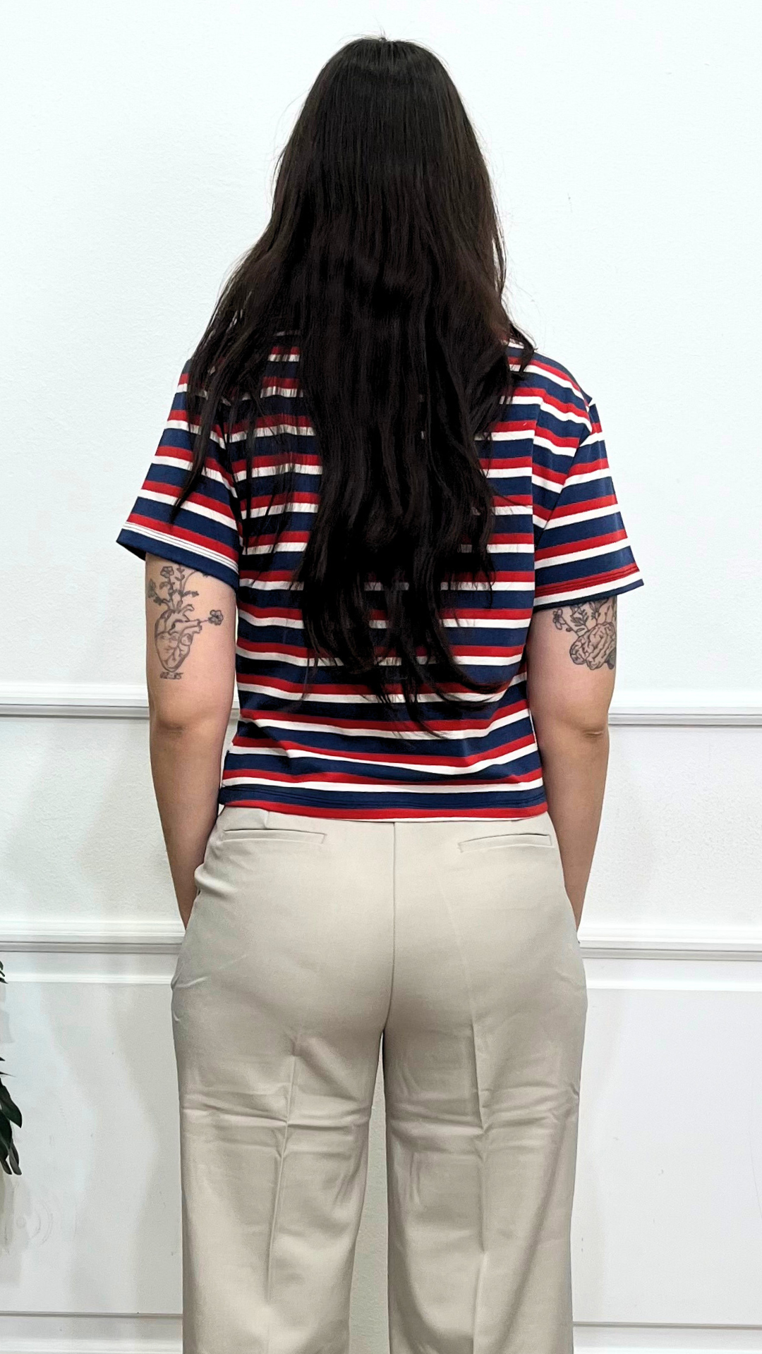 Polo crop a righe - ANYPLACE