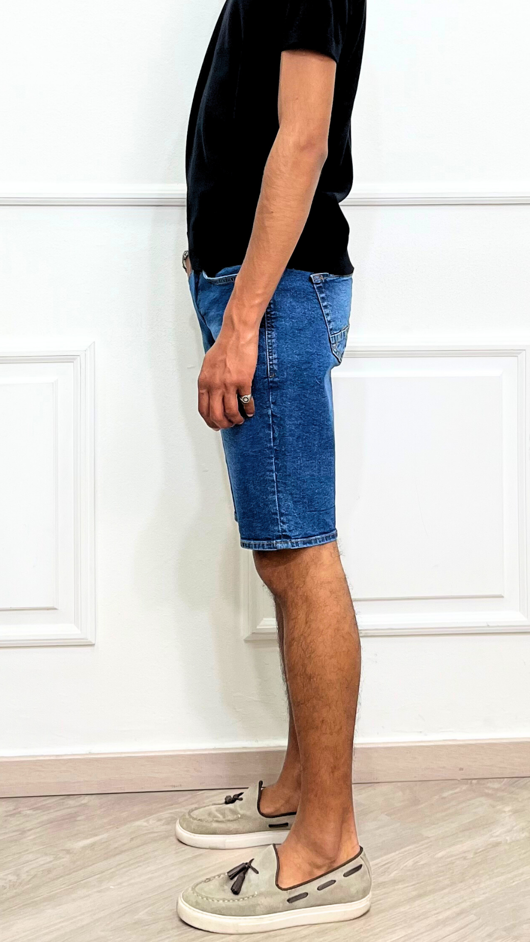Pantaloncino di jeans Basic scuro
