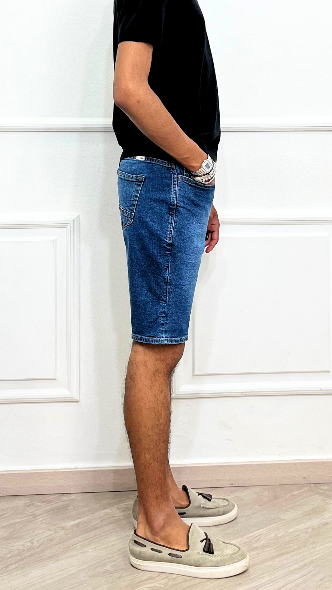 Pantaloncino di jeans Basic scuro