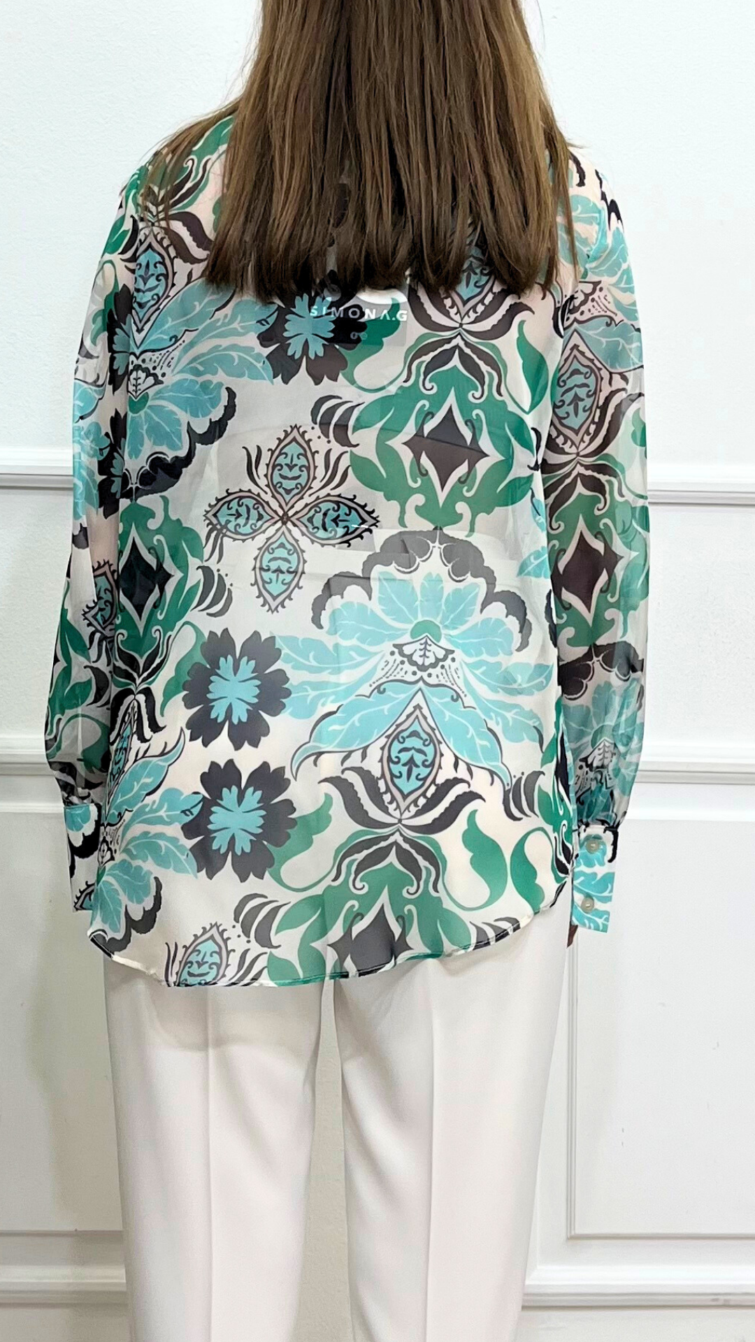 Camicia Floreale Verde - SIMONA G.