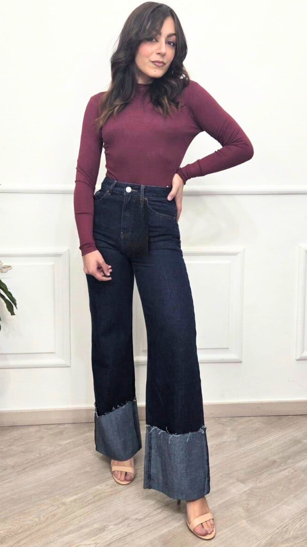 Jeans scuro con risvolto - VS MISS