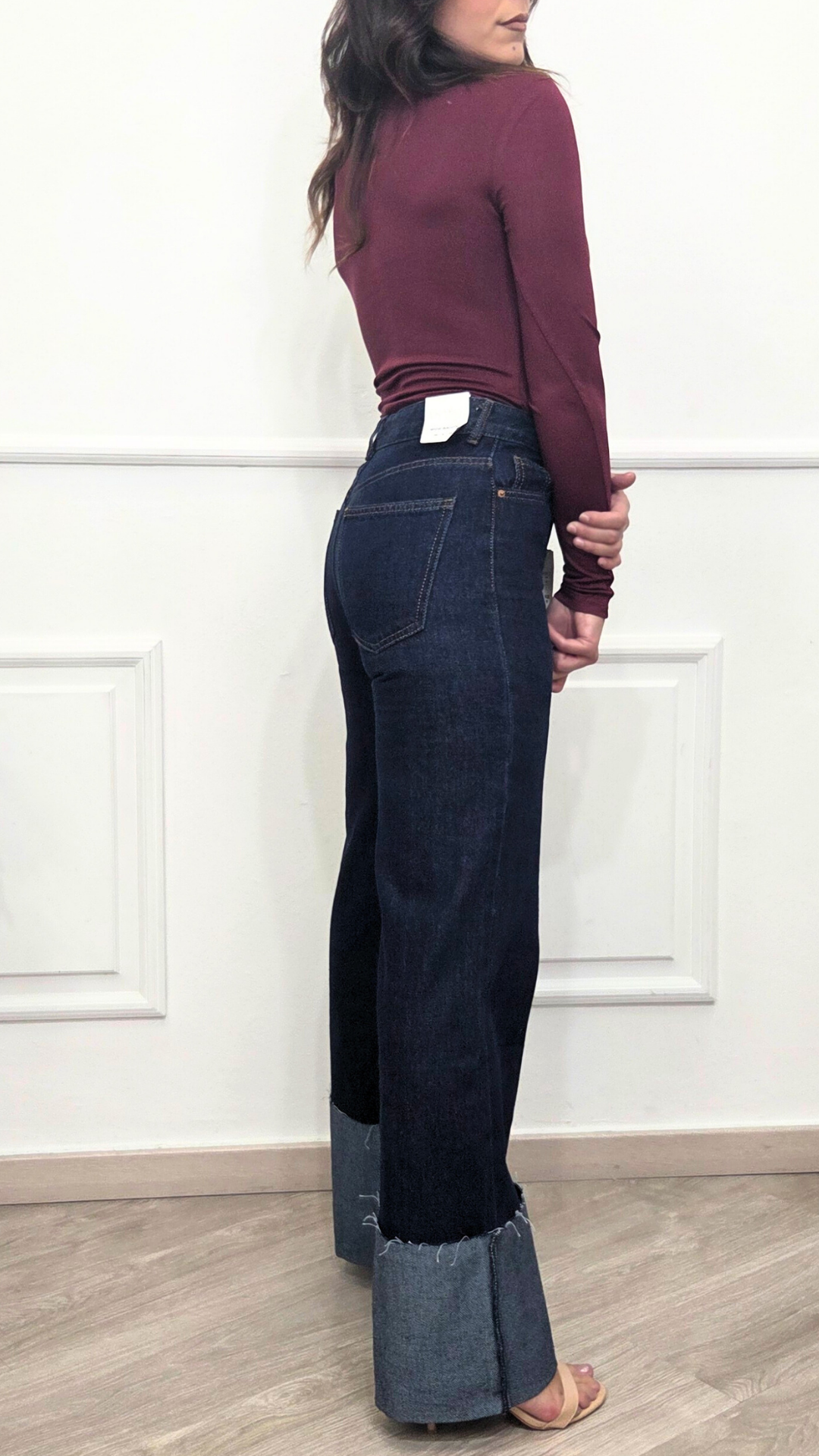 Jeans scuro con risvolto - VS MISS