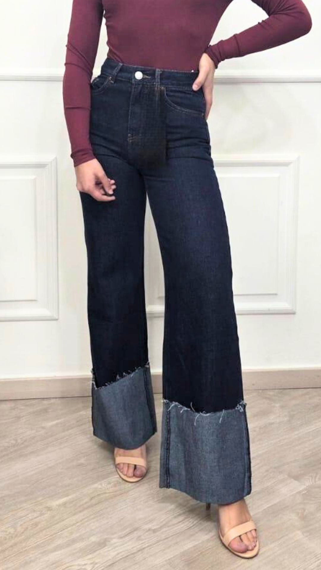 Jeans scuro con risvolto - VS MISS