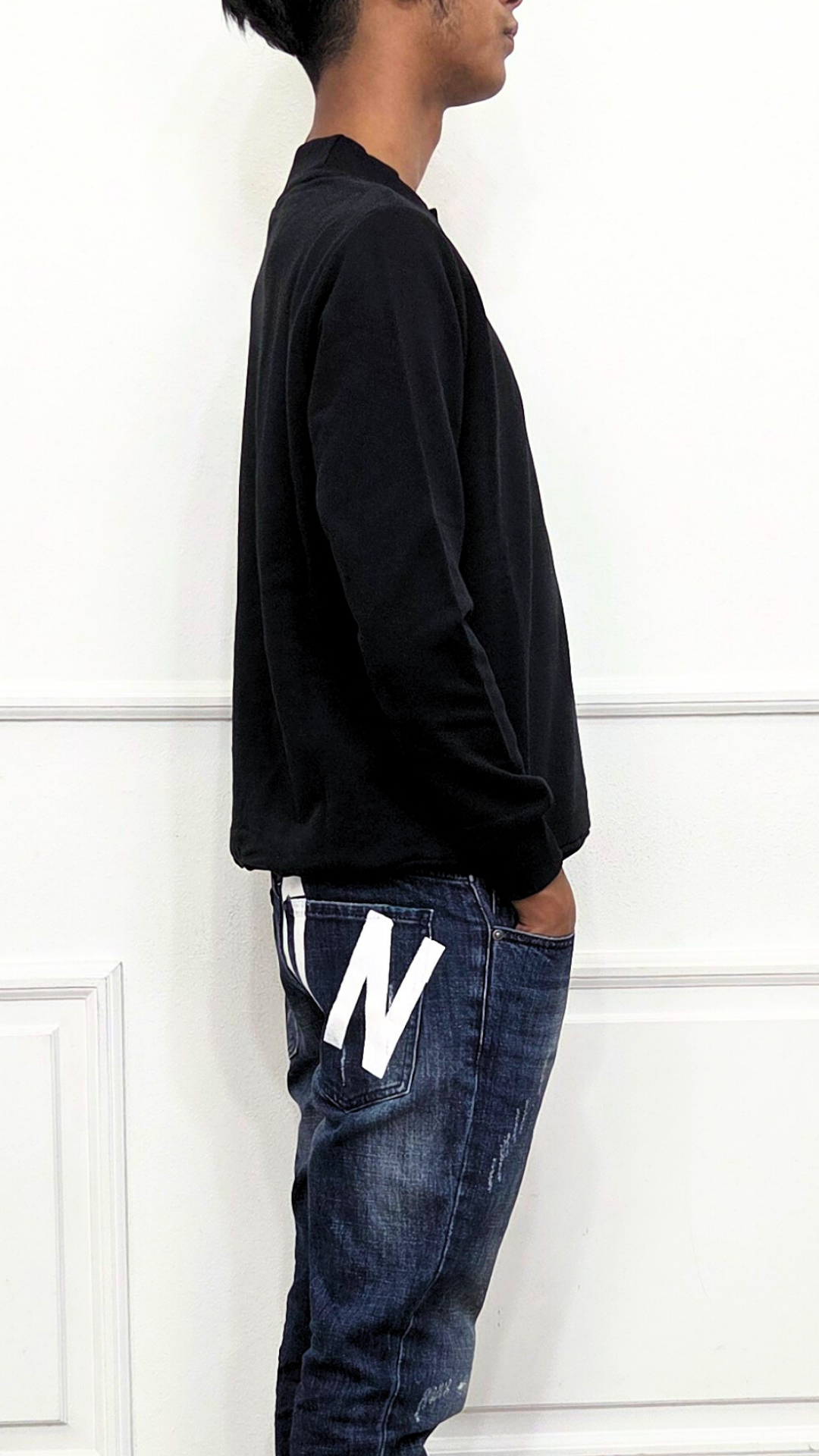 Felpa con ricamo sul collo - ICON