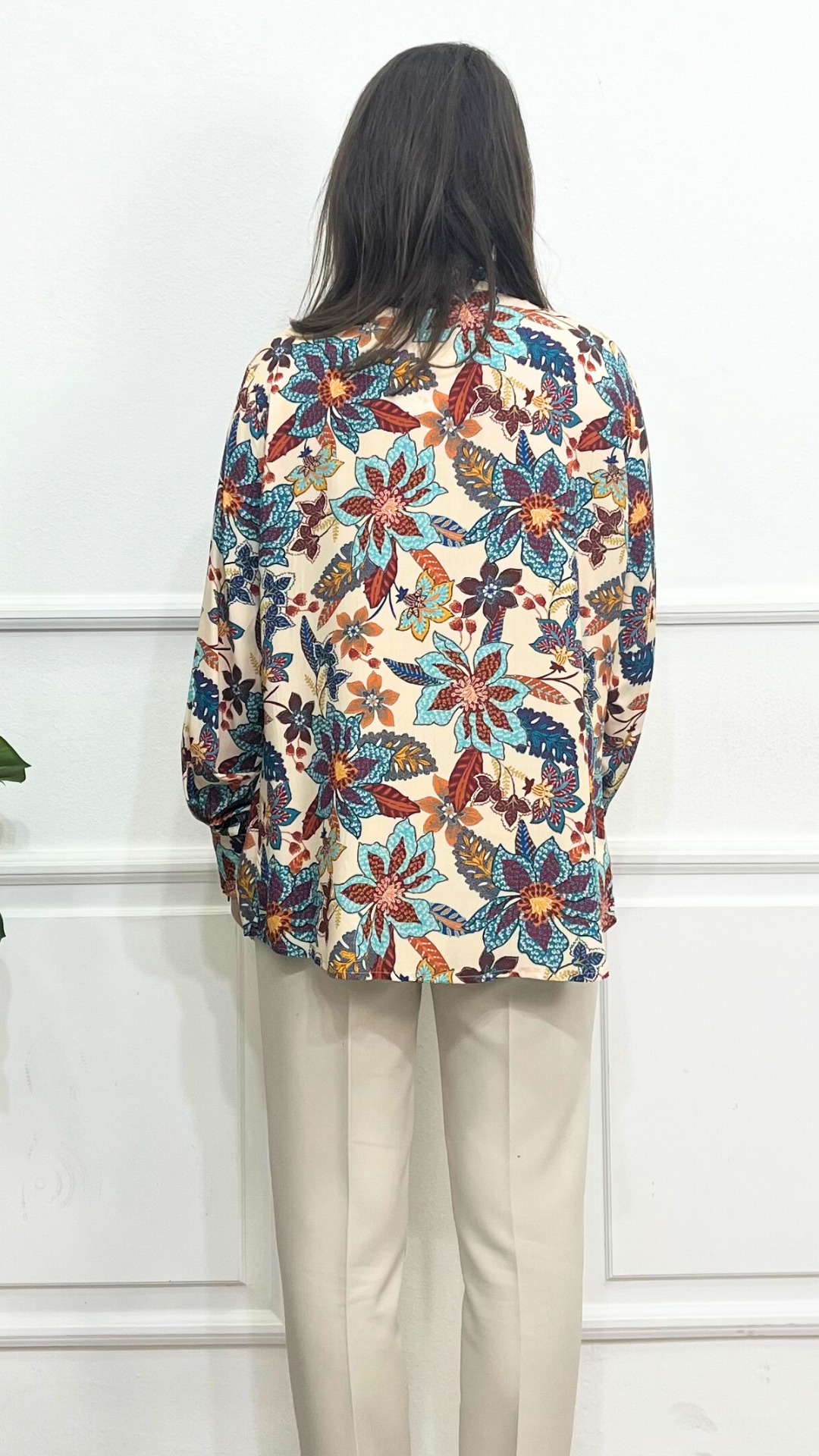 Camicia floreale beige - GUERINI