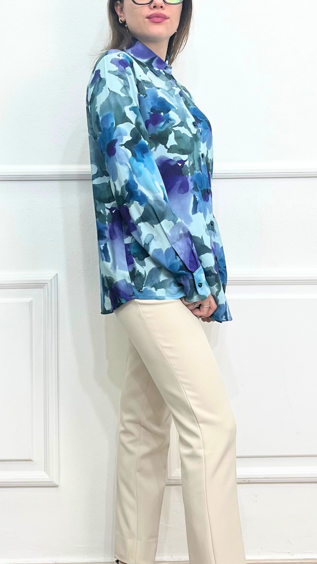 Camicia floreale blu - GUERINI