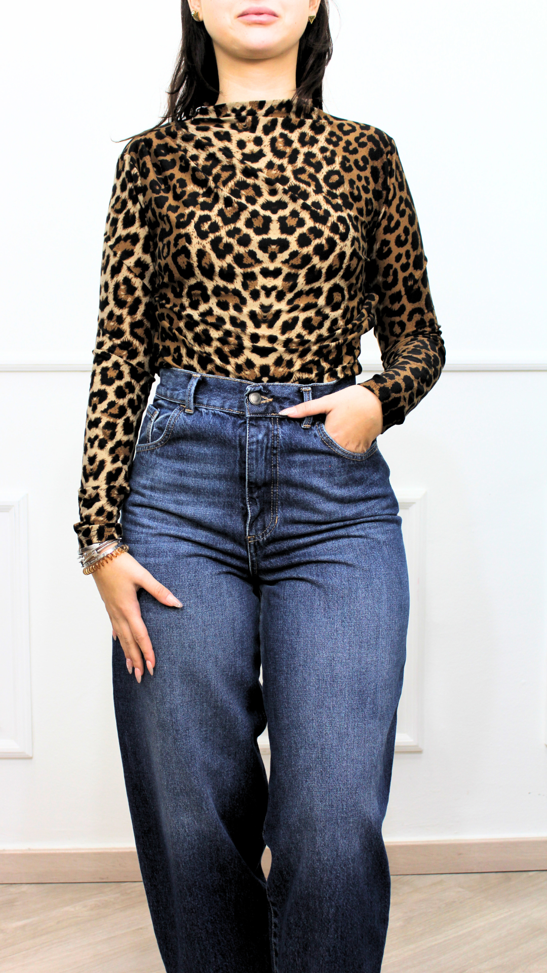 Top mezzo collo - Leopardato
