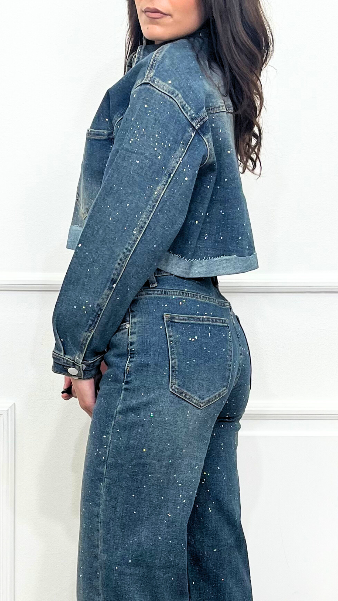 GIACCA DI JEANS FANTASIA CORIANDOLI - MEET TO YOU