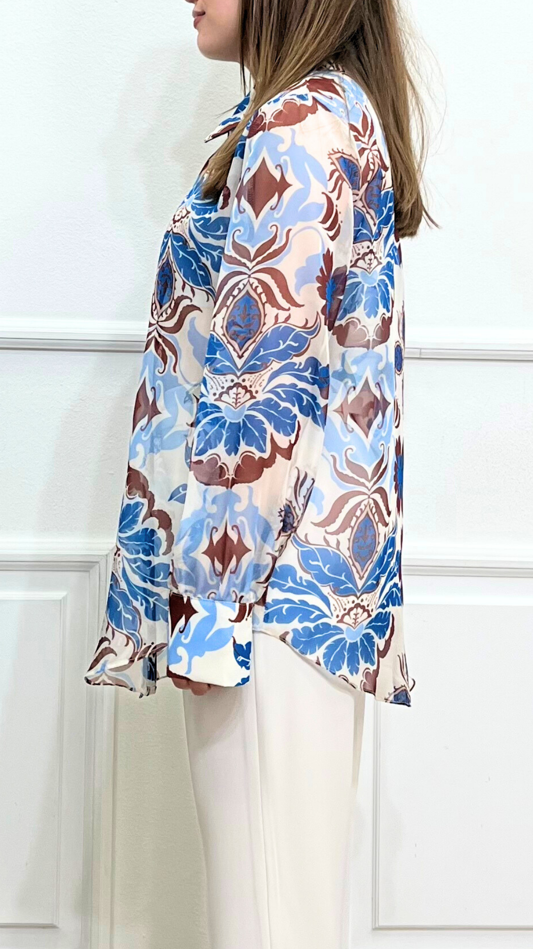 Camicia Floreale Azzurra - SIMONA G.