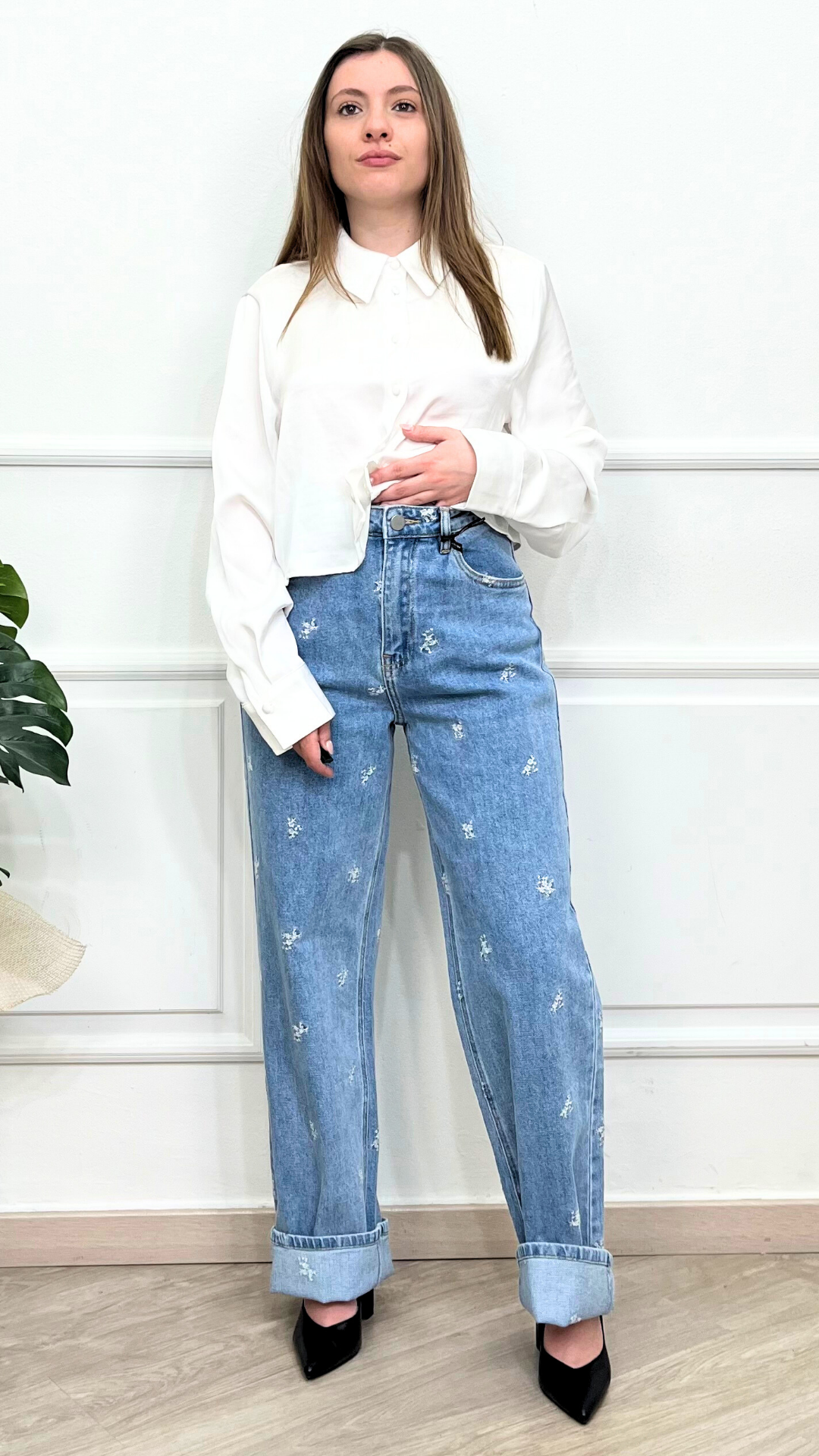 Jeans con fiori - LUMINA