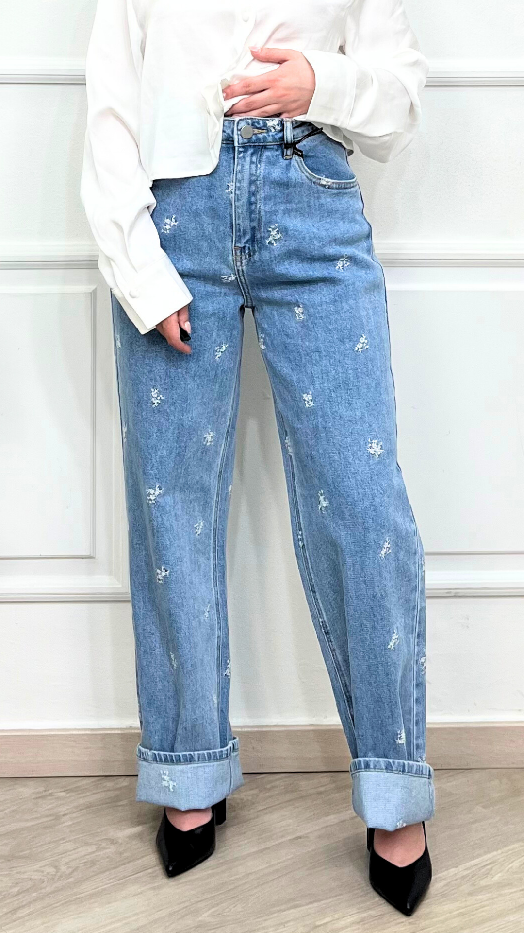 Jeans con fiori - LUMINA