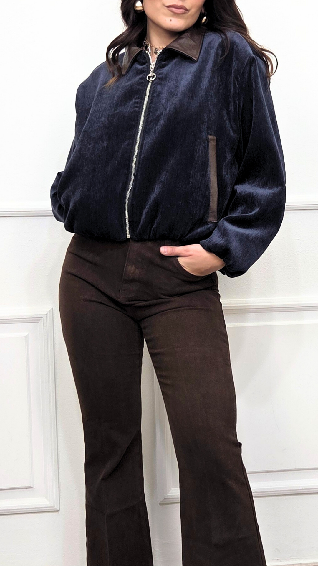 GIACCA CON CERNIERA - BLU ROYAL