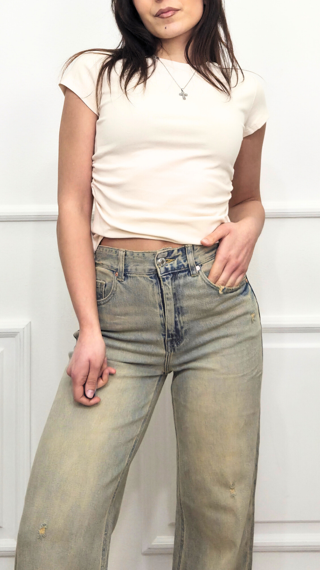 T-shirt con arricciatura