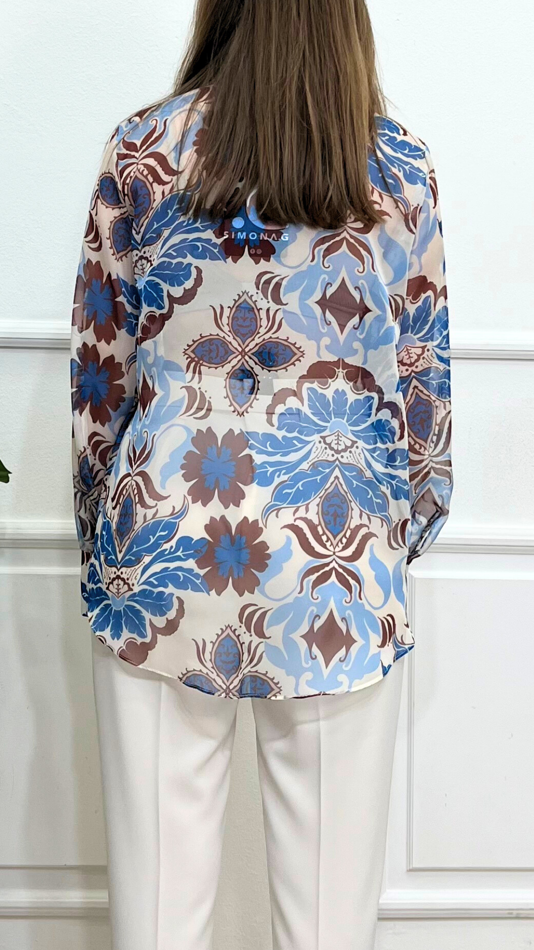 Camicia Floreale Azzurra - SIMONA G.