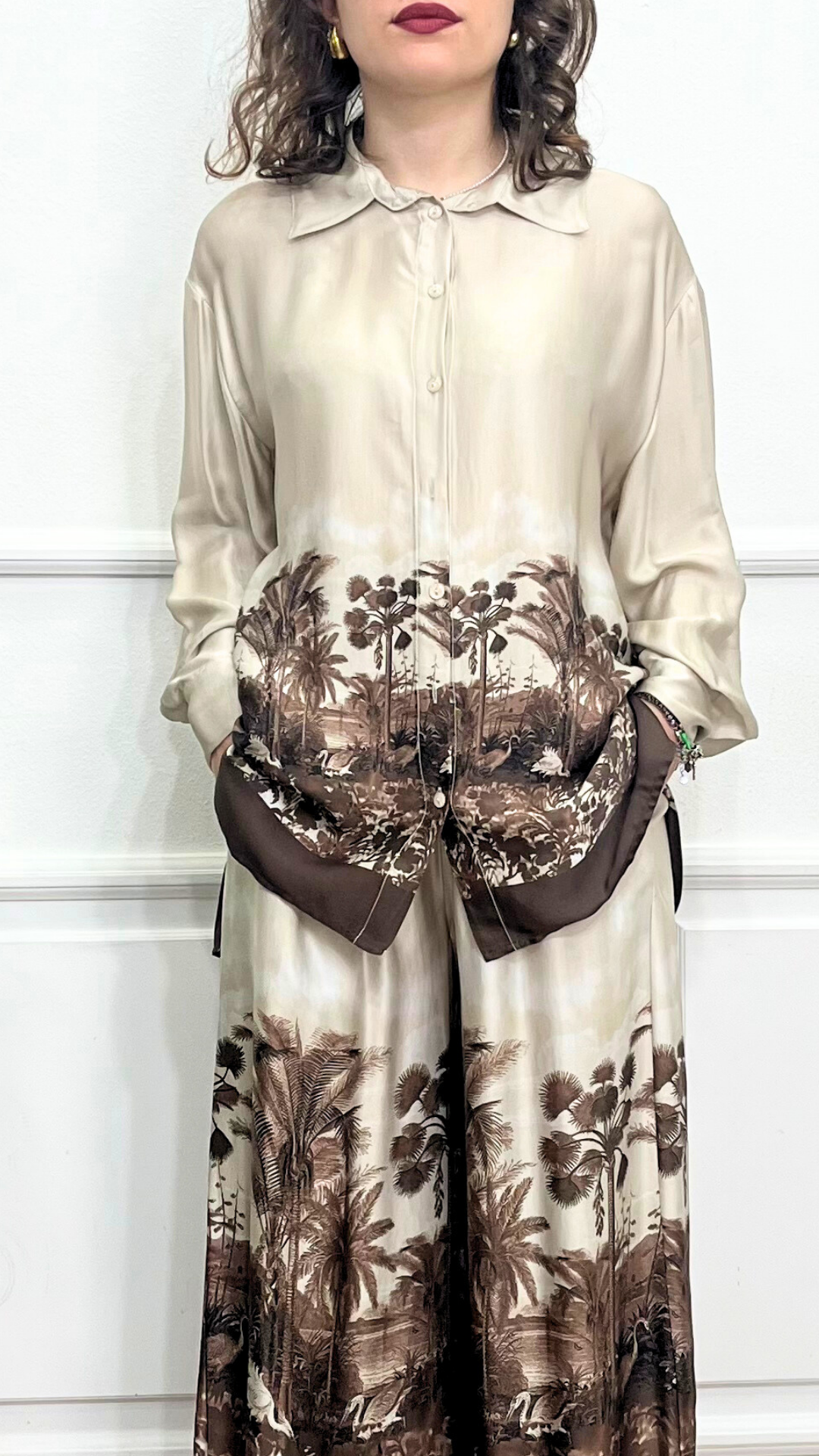 Camicia in raso con stampa - ANYPLACE