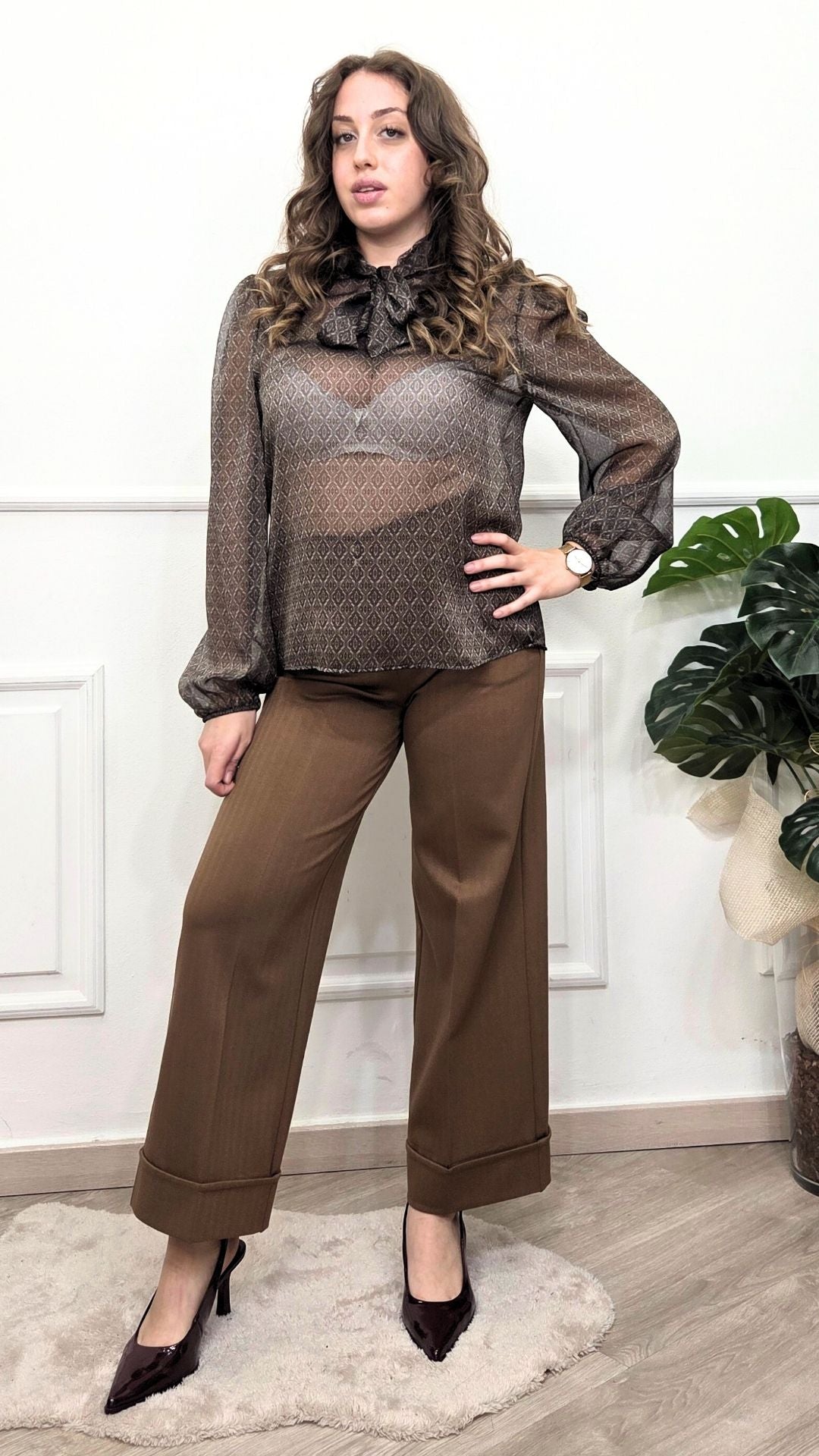 CAMICIA TRASPARENTE CON FANTASIA - EXTASY ITALY