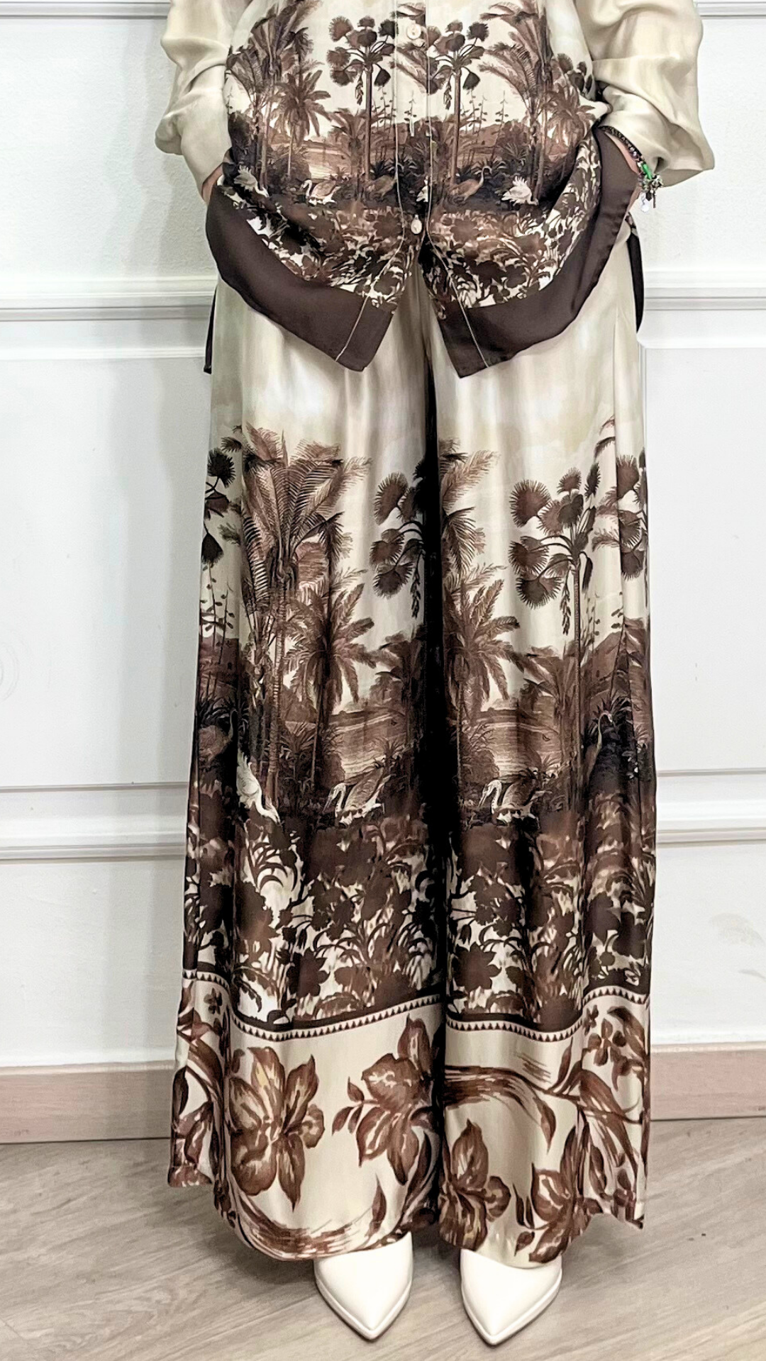 Pantalone in raso con stampa - ANYPLACE