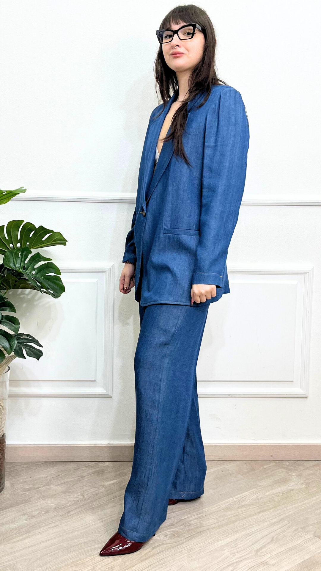 Pantapalazzo con molla in Denim - SIMONA G.