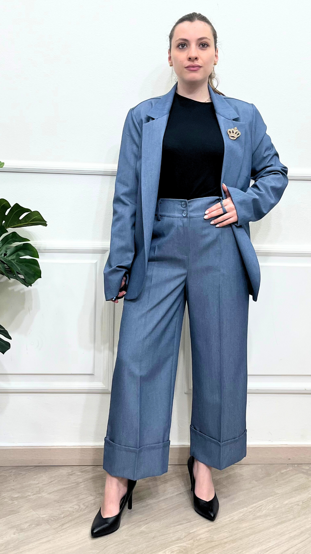 Pantalone con piegone - EXSTASY
