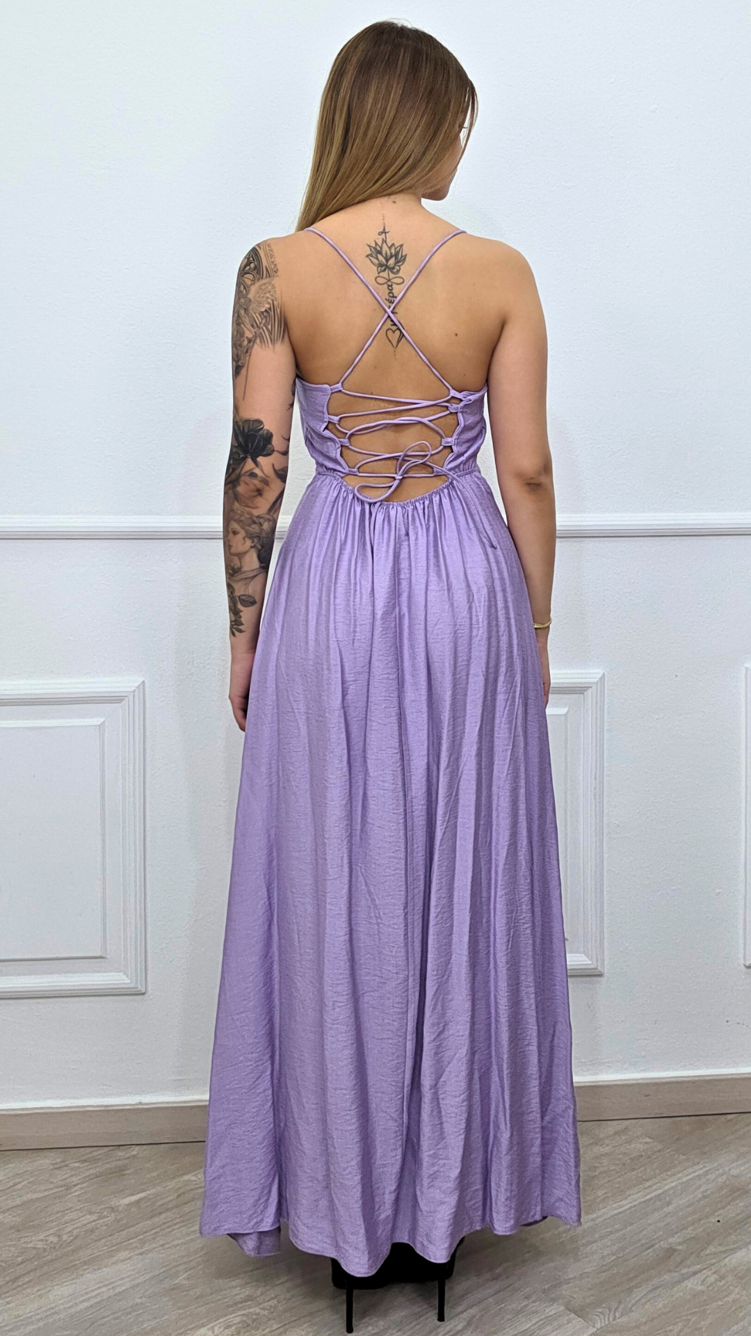 CORSET-TIE FLOWY DRESS - LUXURY STYLE