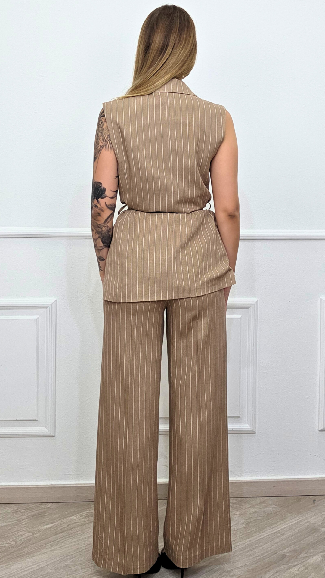 BELTED STRIPED TAILLEUR - ELENA CASALI
