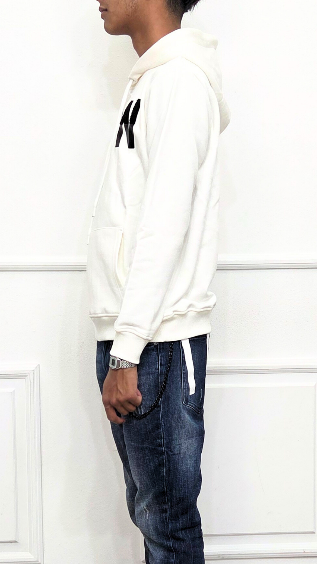 Felpa con cappuccio con stampa e ricamo - ICON