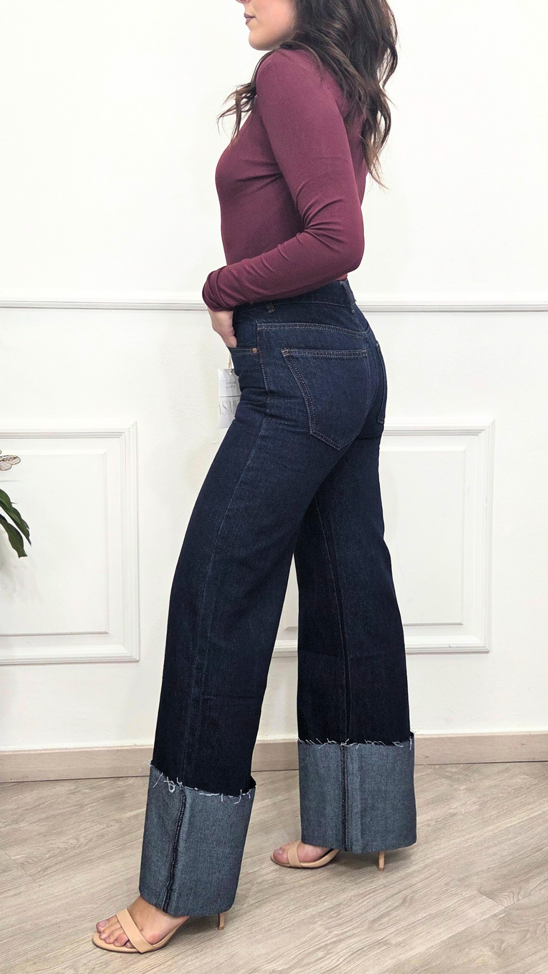 Jeans scuro con risvolto - VS MISS