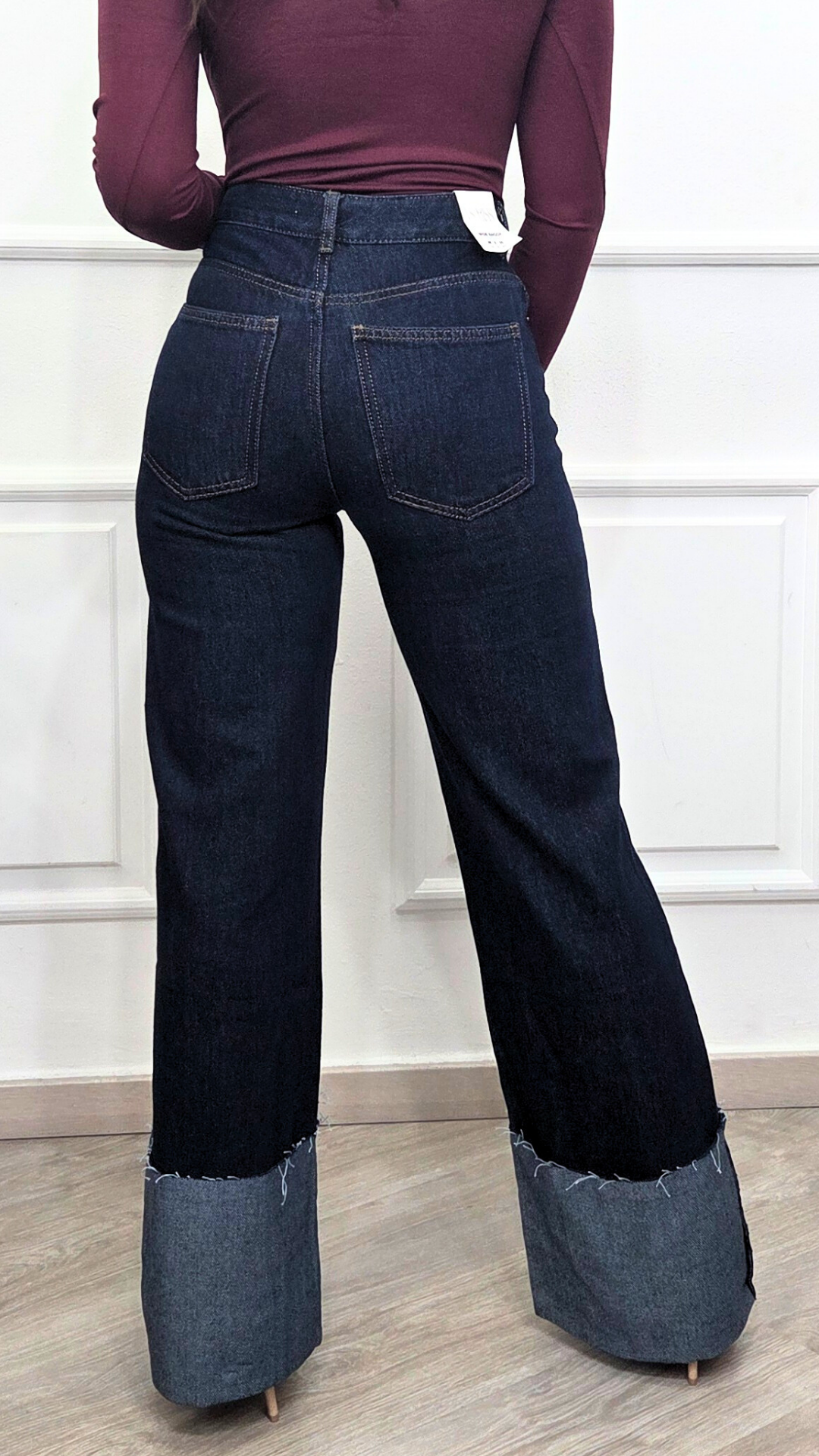 Jeans scuro con risvolto - VS MISS