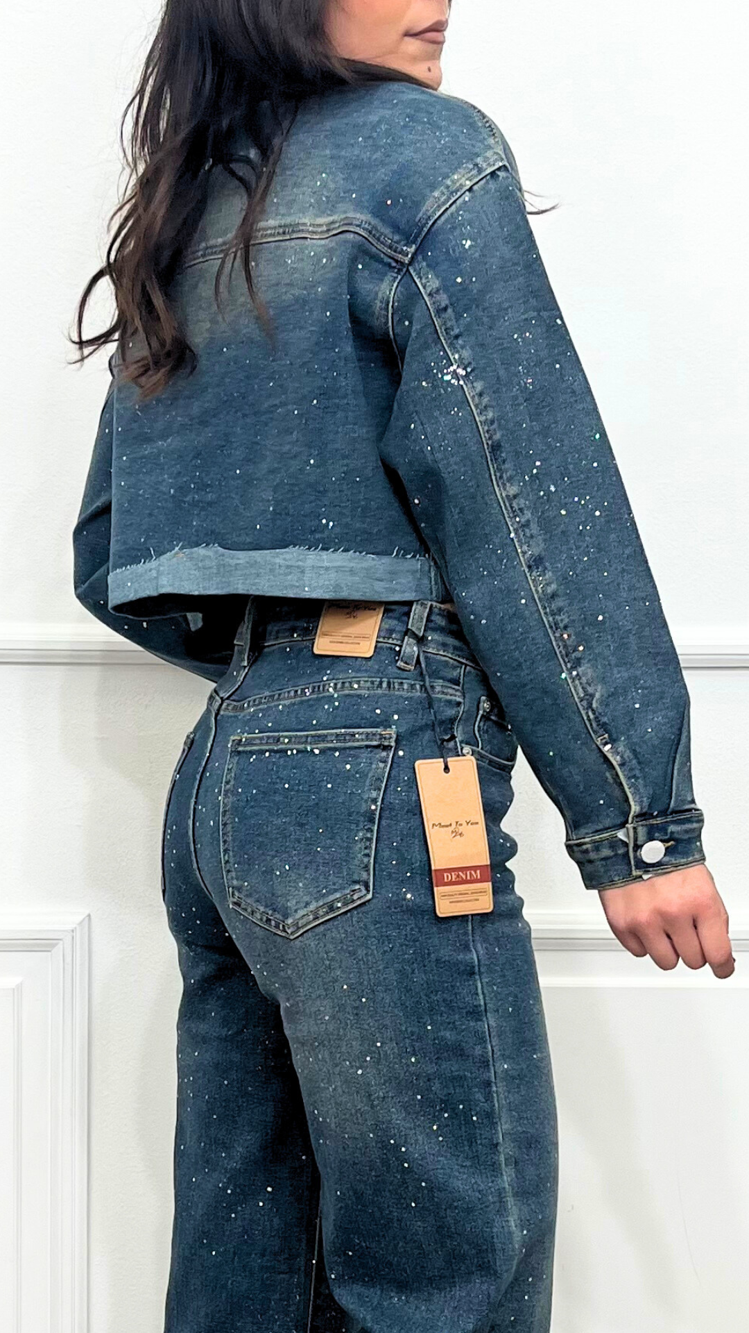 GIACCA DI JEANS FANTASIA CORIANDOLI - MEET TO YOU