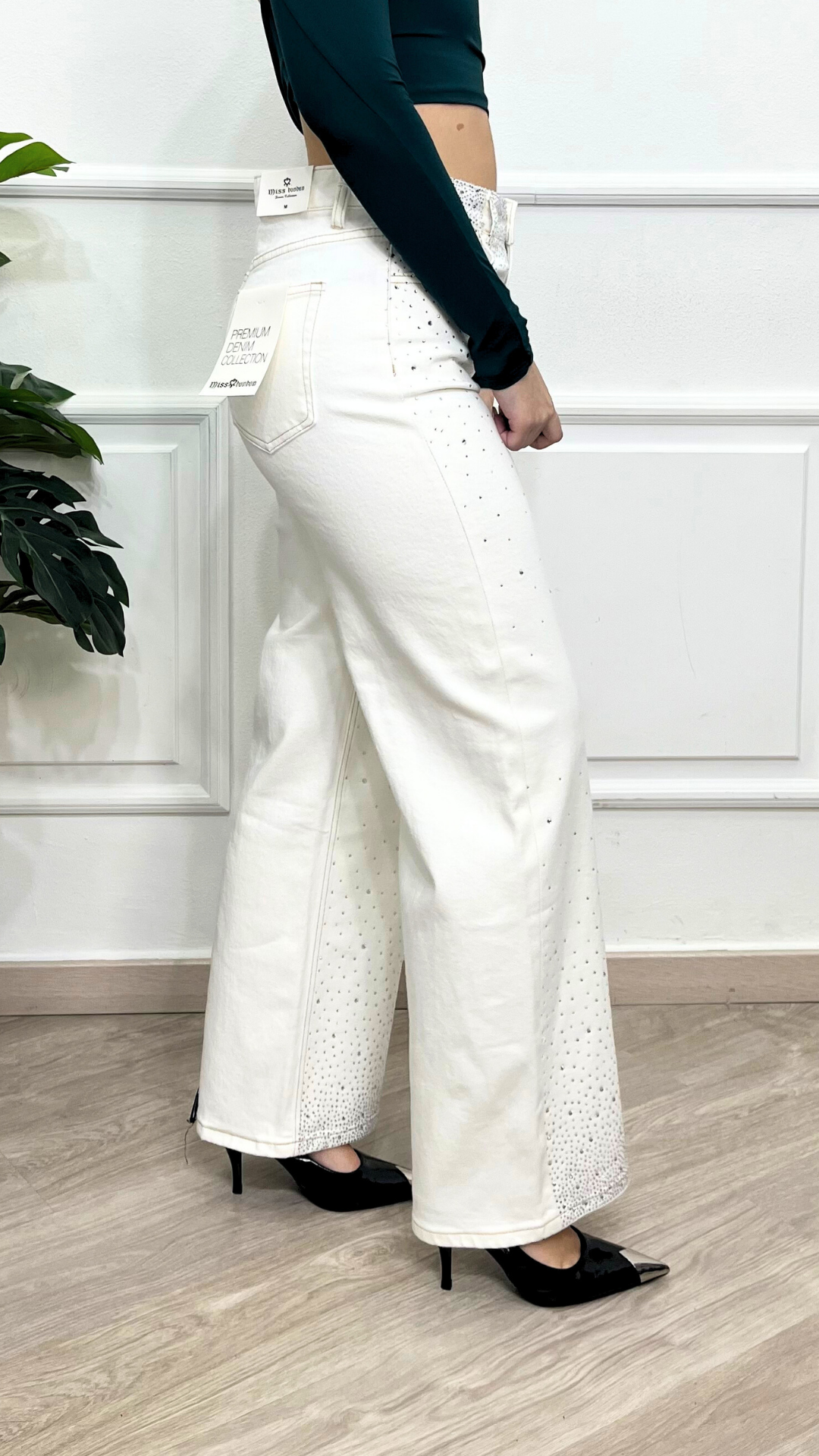 Jeans bianco a palazzo - SPARKLING