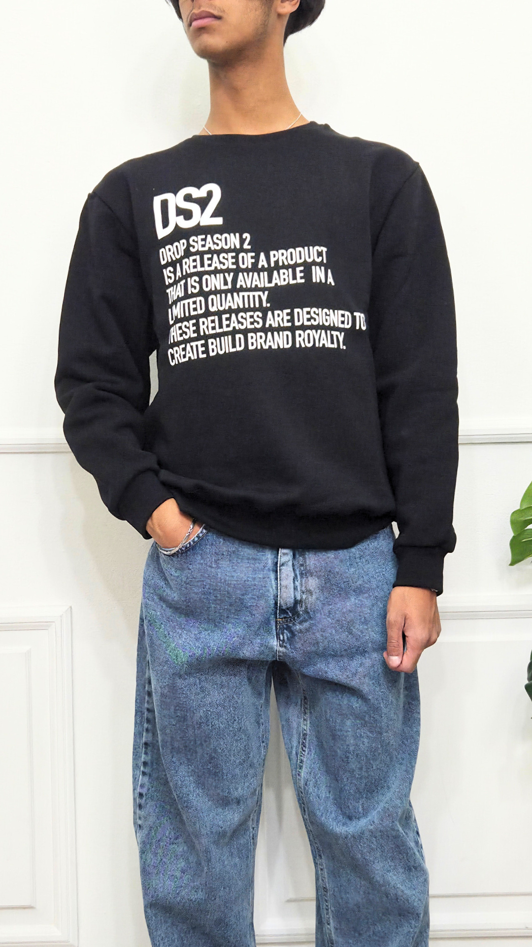 Felpa girocollo con stampa DS2