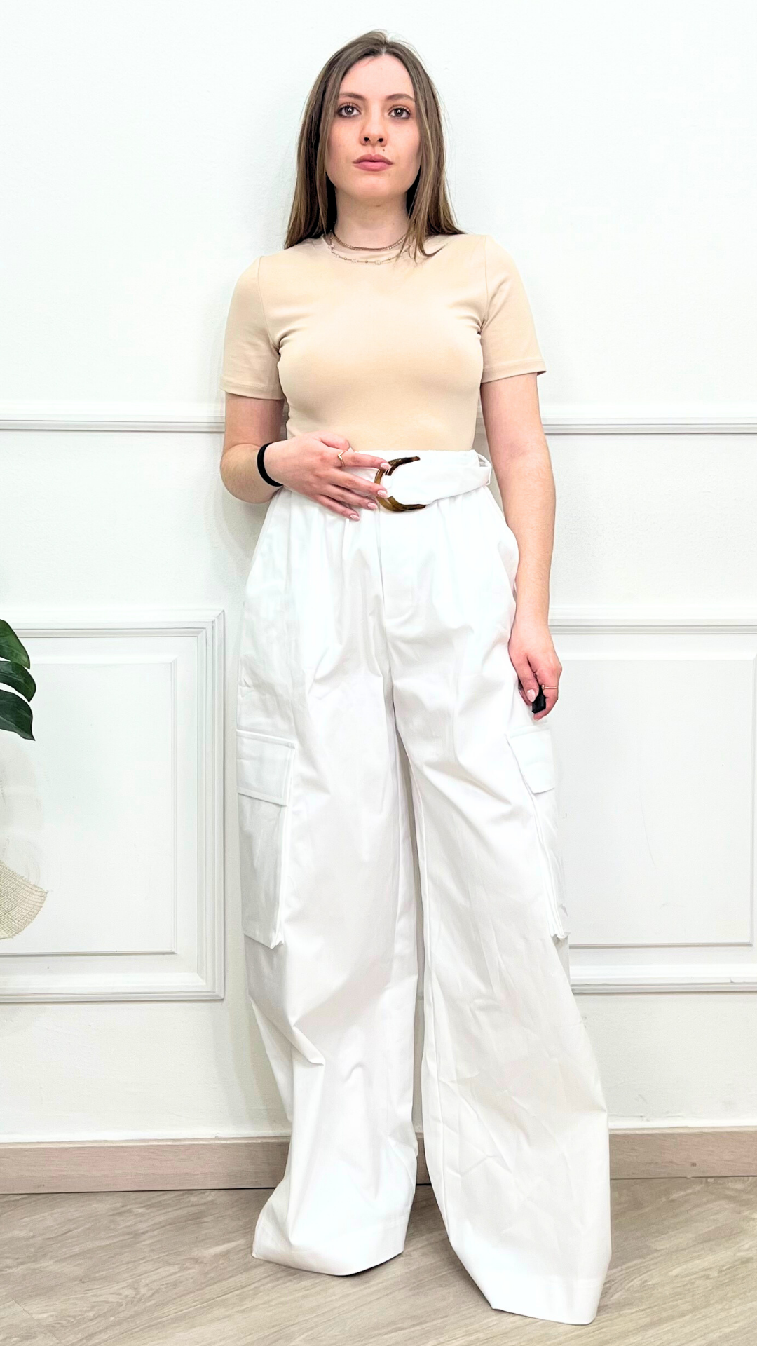 Pantalone con tasconi e cintura - LUMINA
