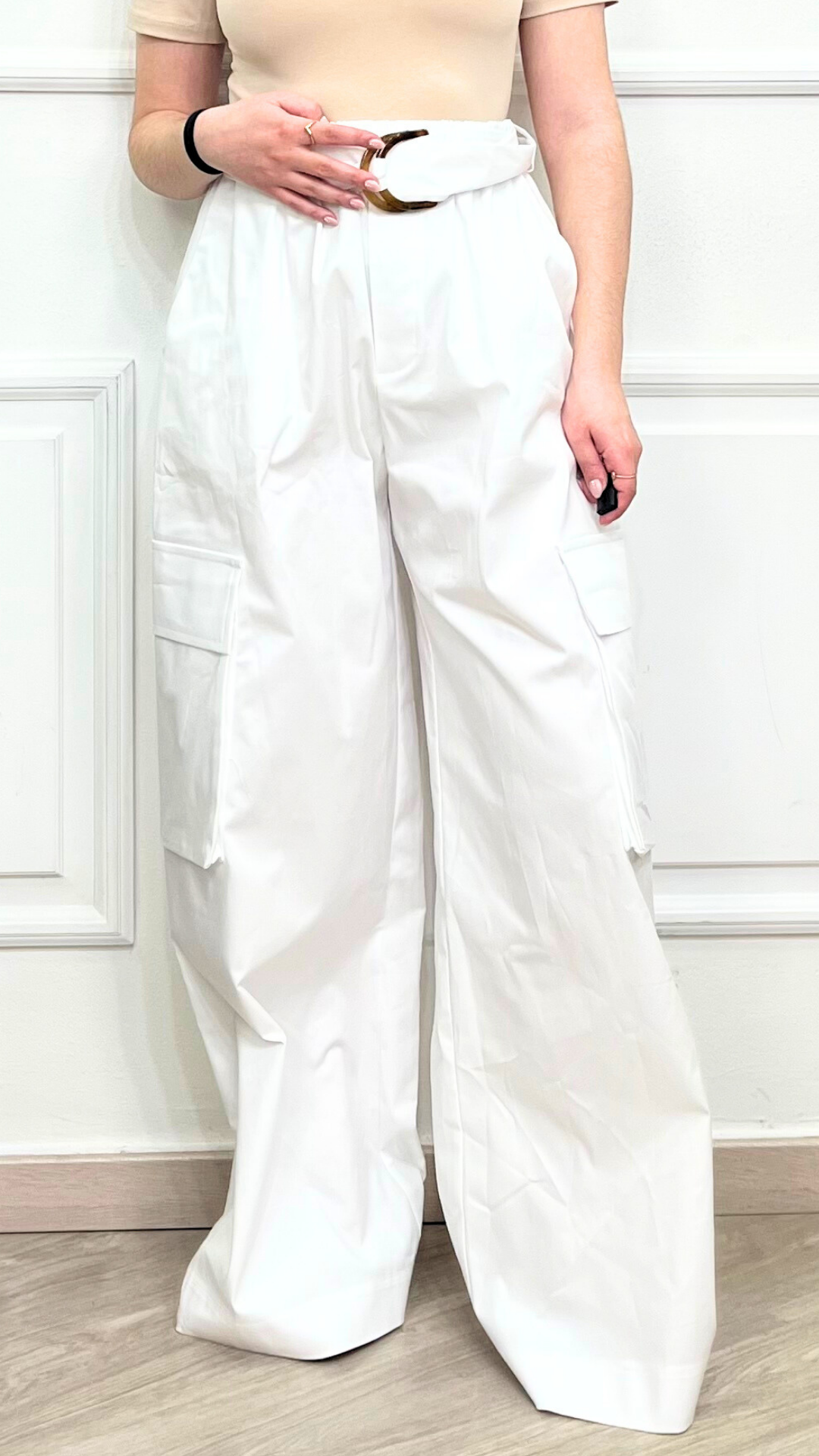 Pantalone con tasconi e cintura - LUMINA