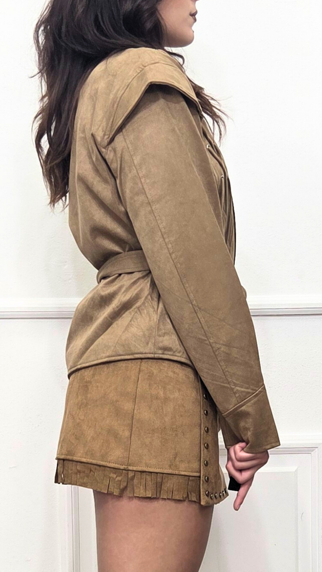 Giacca chimono in camoscio