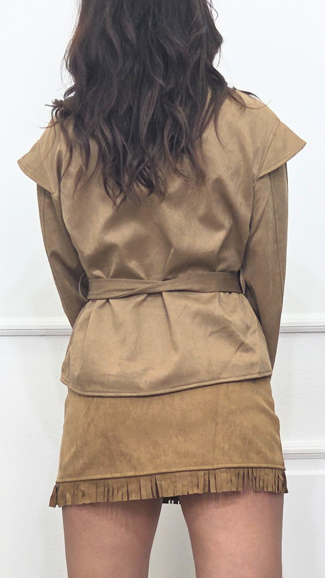 Giacca chimono in camoscio