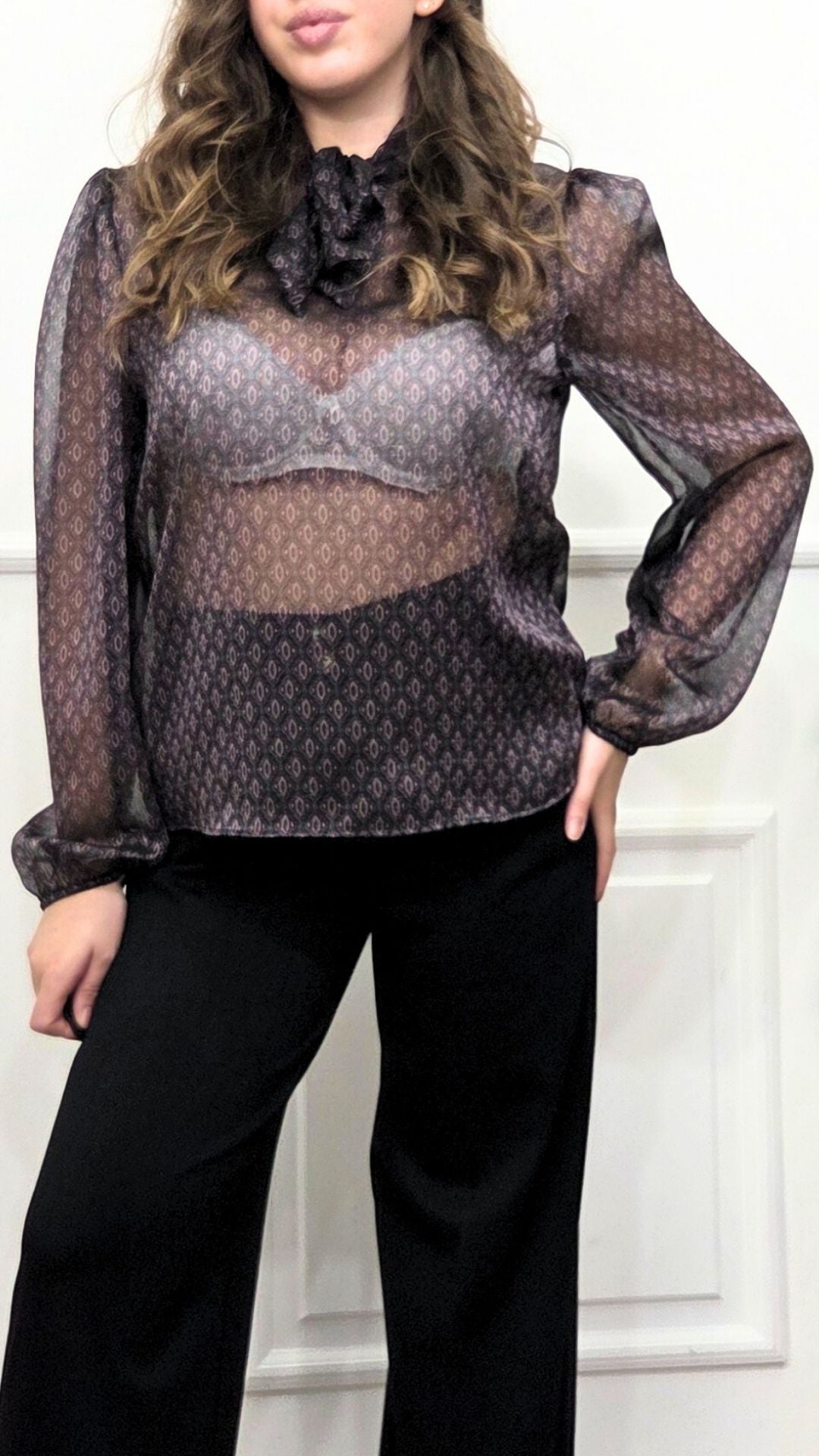 CAMICIA TRASPARENTE CON FANTASIA - EXTASY ITALY