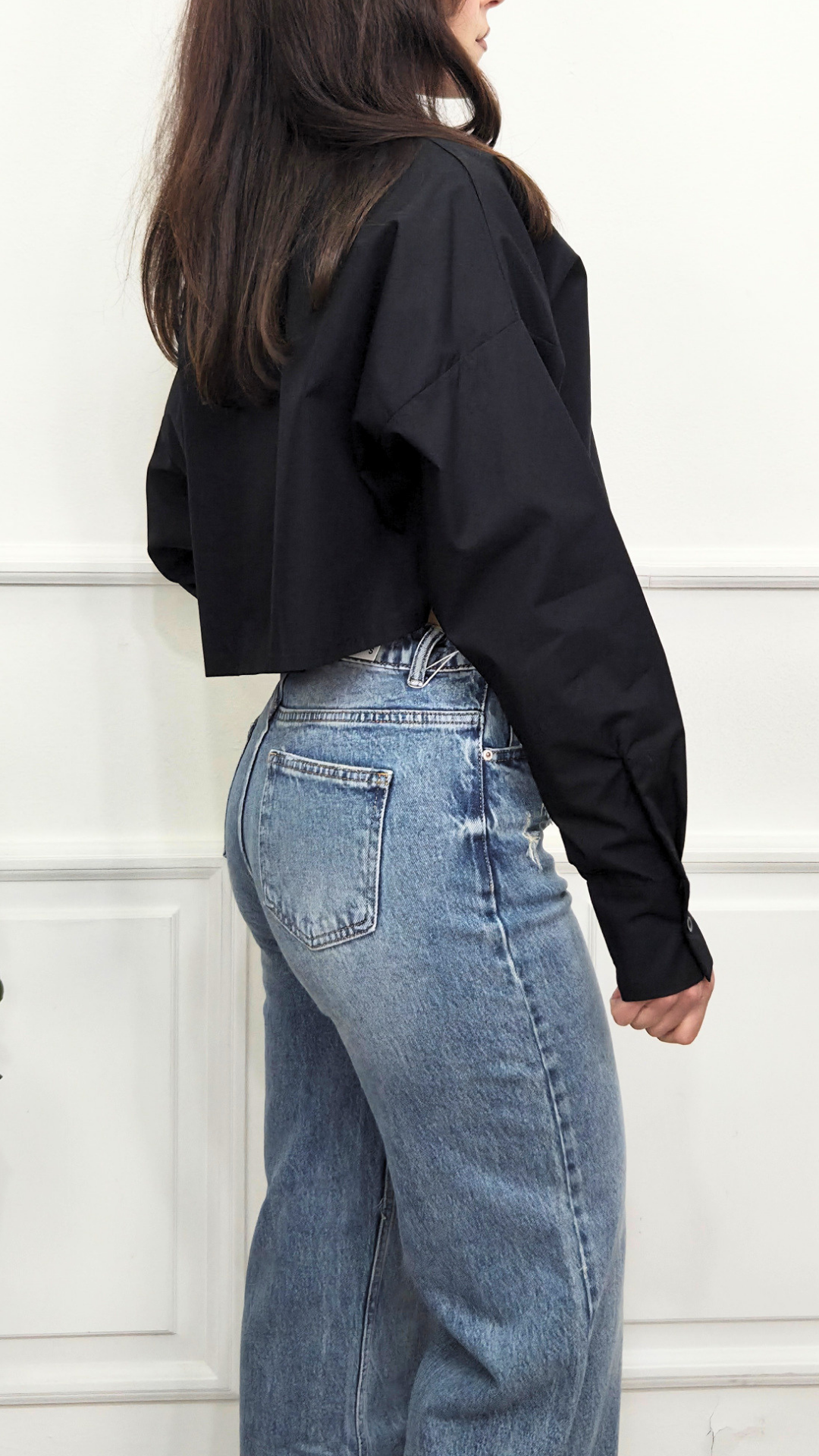 Camicia Cropped Raw Cut