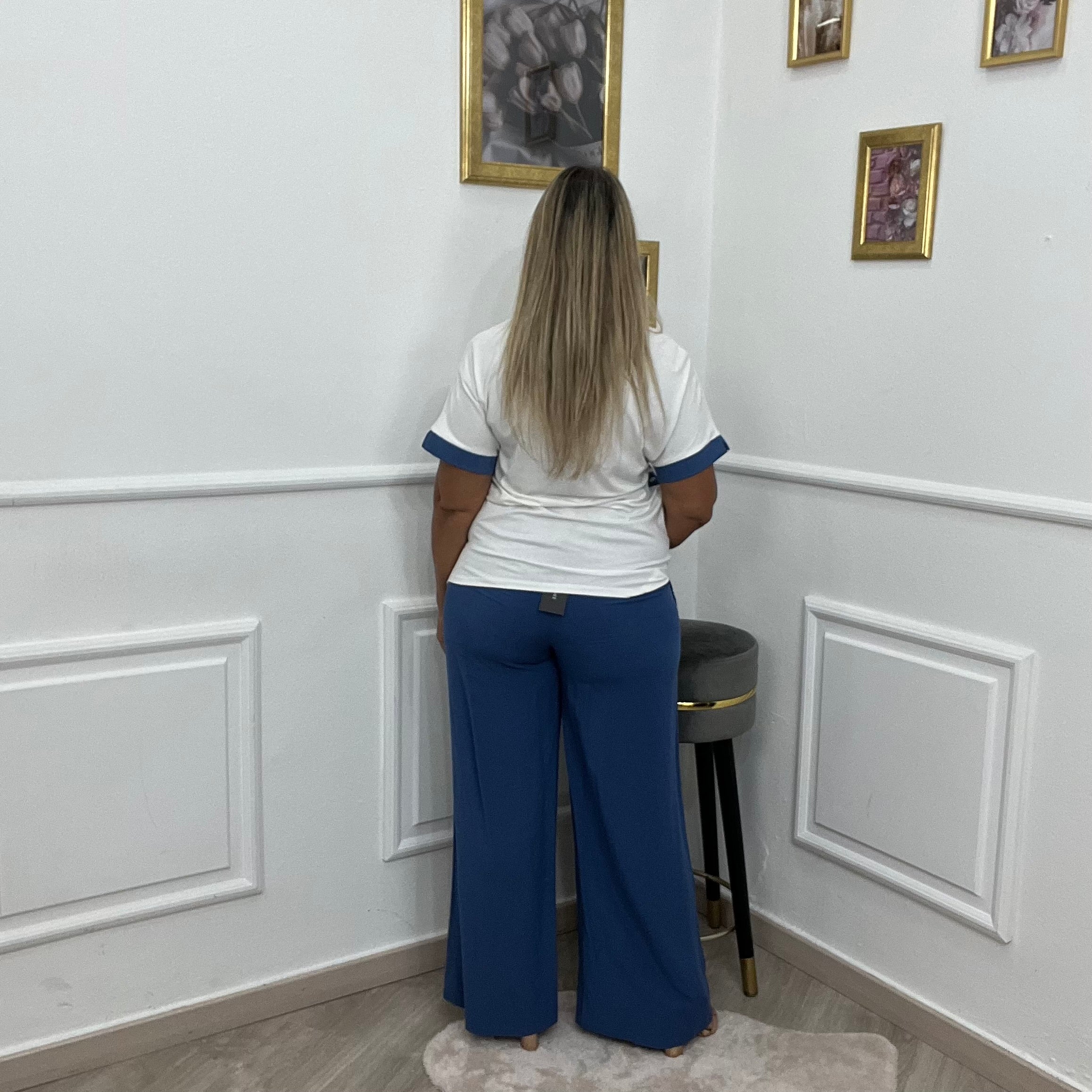 Pantalone a palazzo - Blu