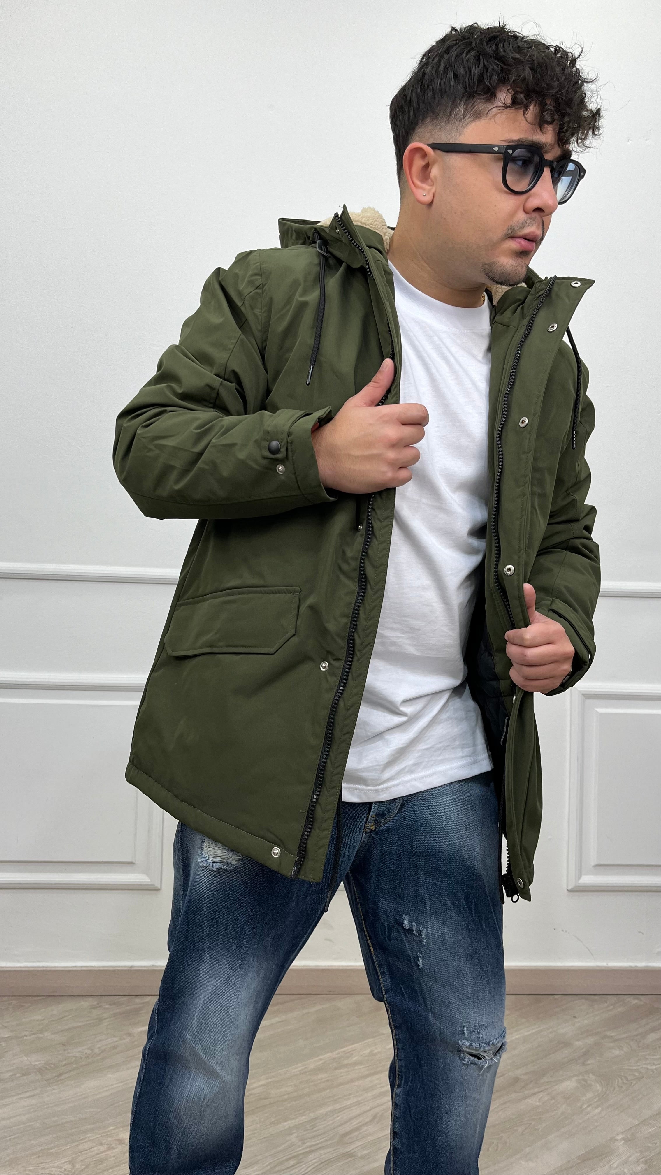 Parka con cappuccio - Green