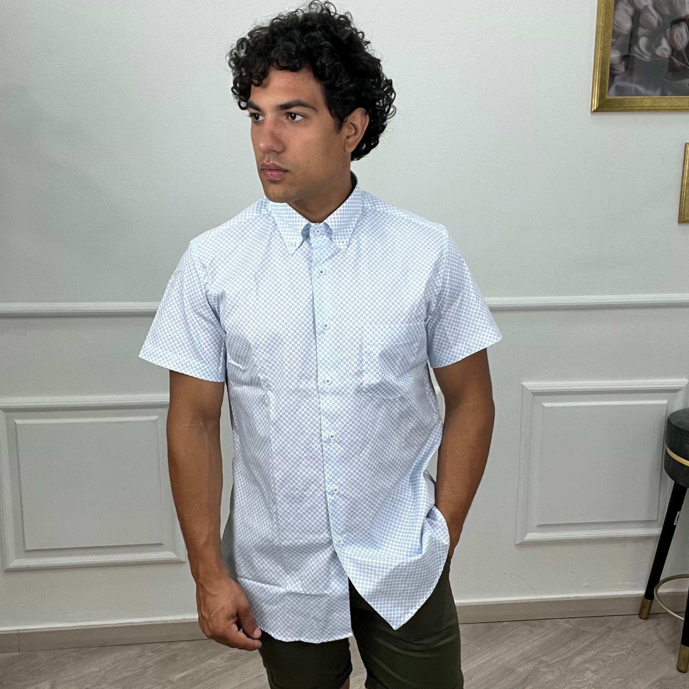 Camicia mezza manica azzurra