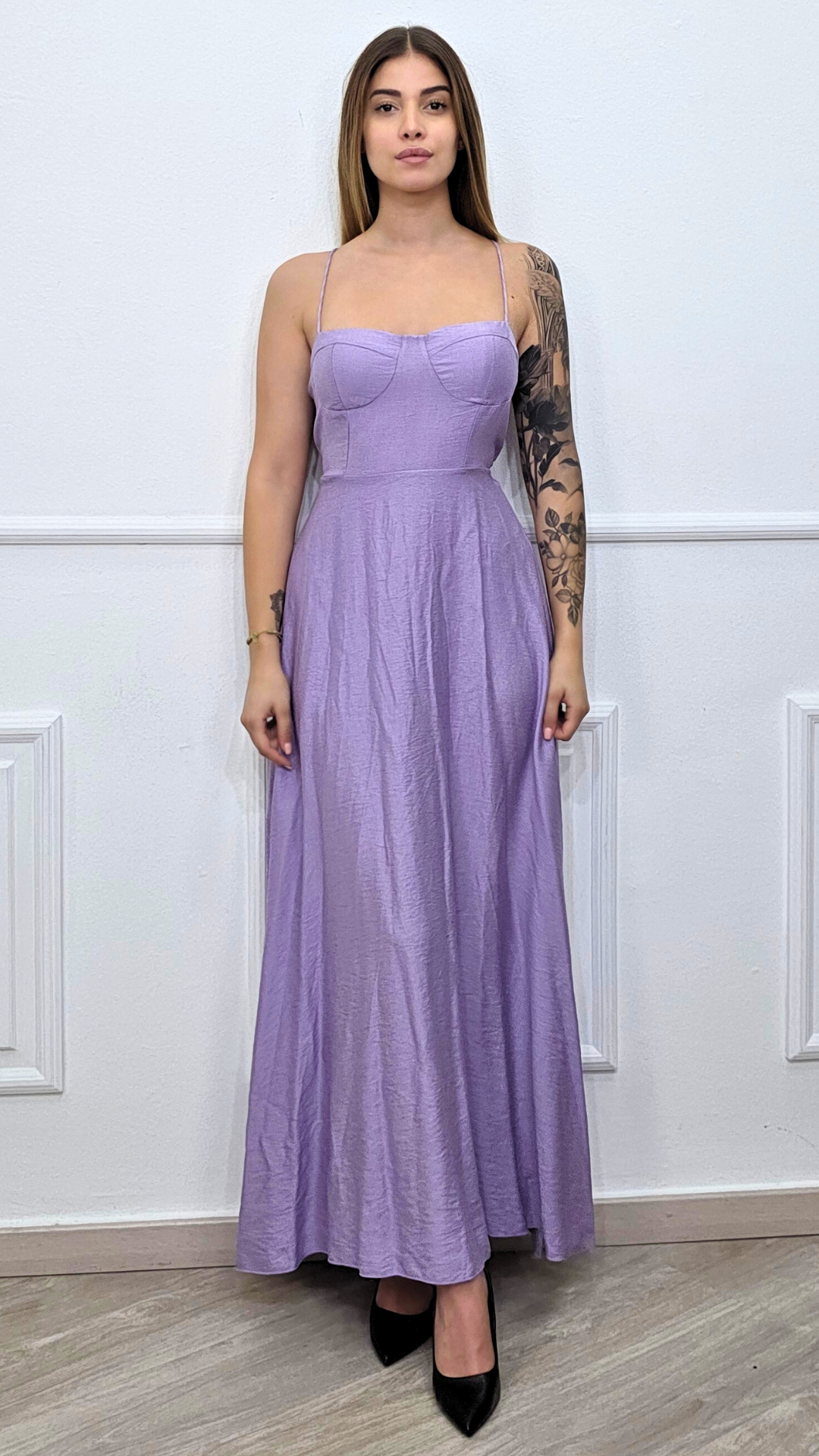 CORSET-TIE FLOWY DRESS - LUXURY STYLE