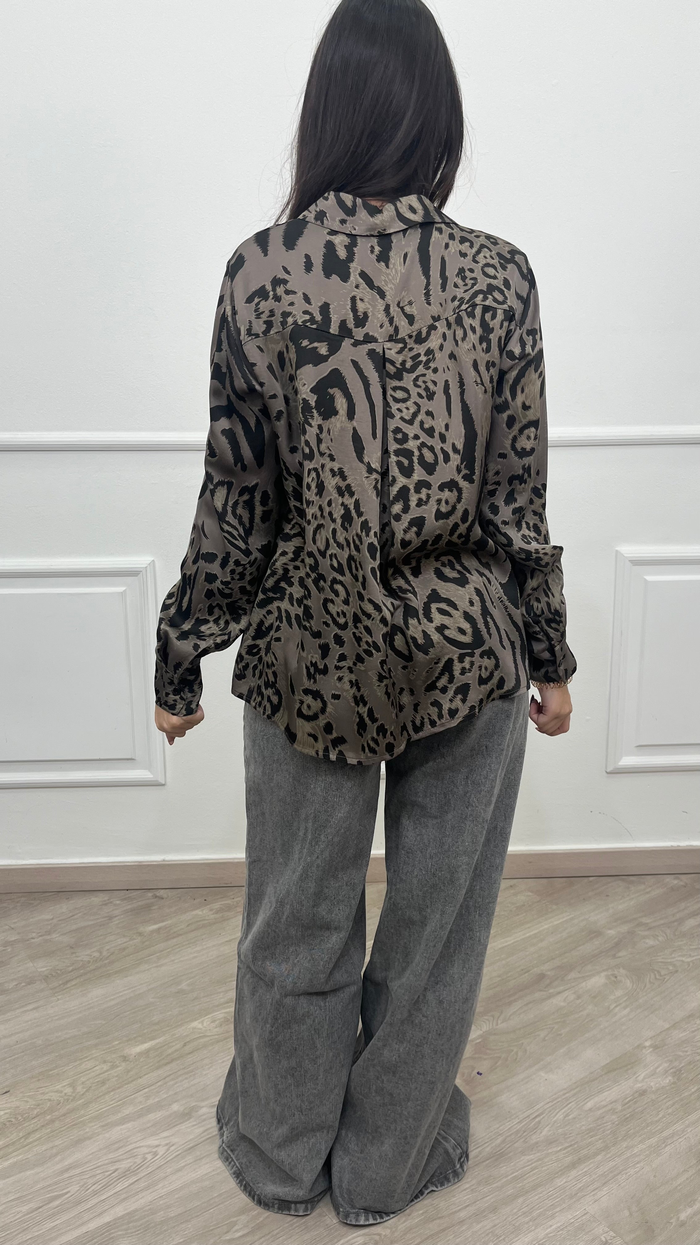 Camicia simil raso - Animalier